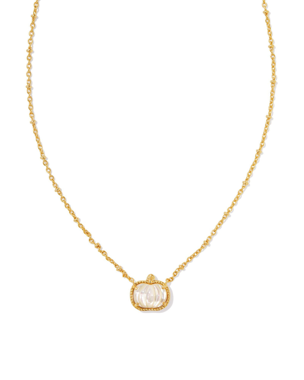 Kendra Scott Pumpkin Short Pendant Necklace - Gold Ivory Mother Of Pearl