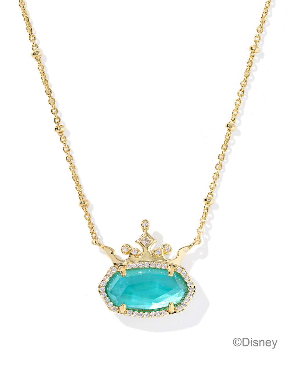 Kendra Scott Disney Elisa Princess Short Pendant Necklace - Gold London Blue (Independent)