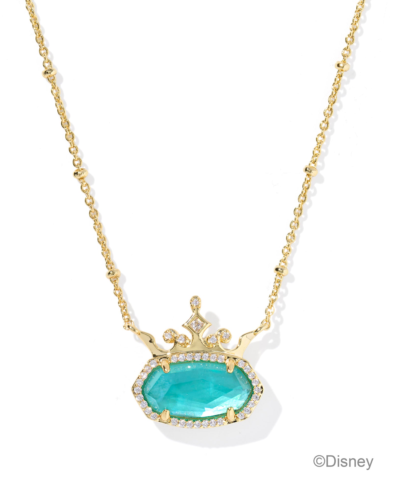 Kendra Scott Disney Elisa Princess Short Pendant Necklace - Gold London Blue (Independent)