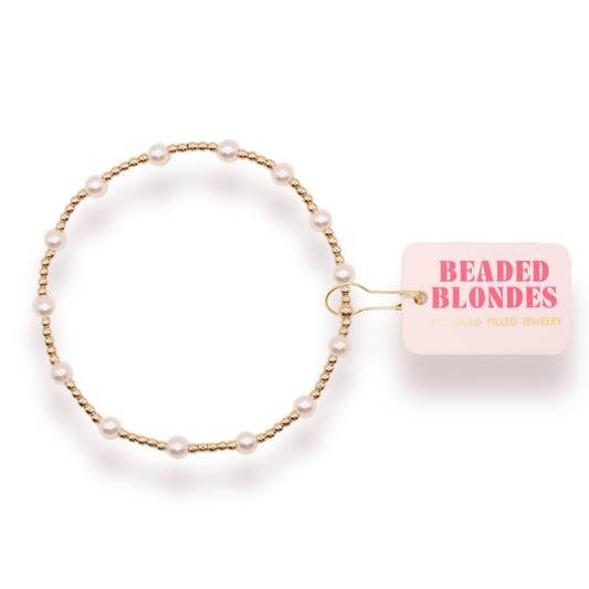June Pearl Bracelet: Standard 6.75 inch | Beaded Blondes