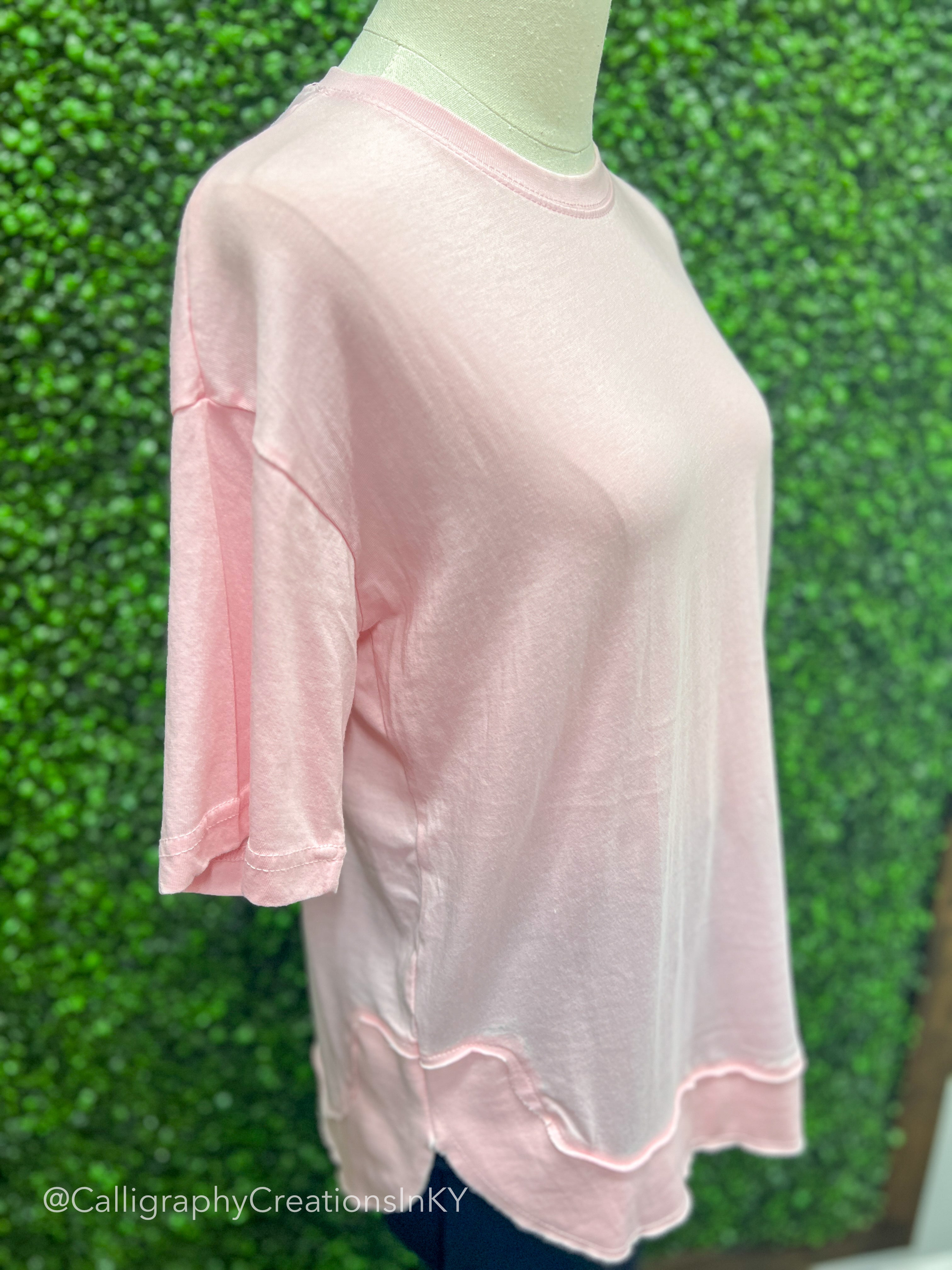 Beach Pink | Royce Rounded Bottom Vintage Top