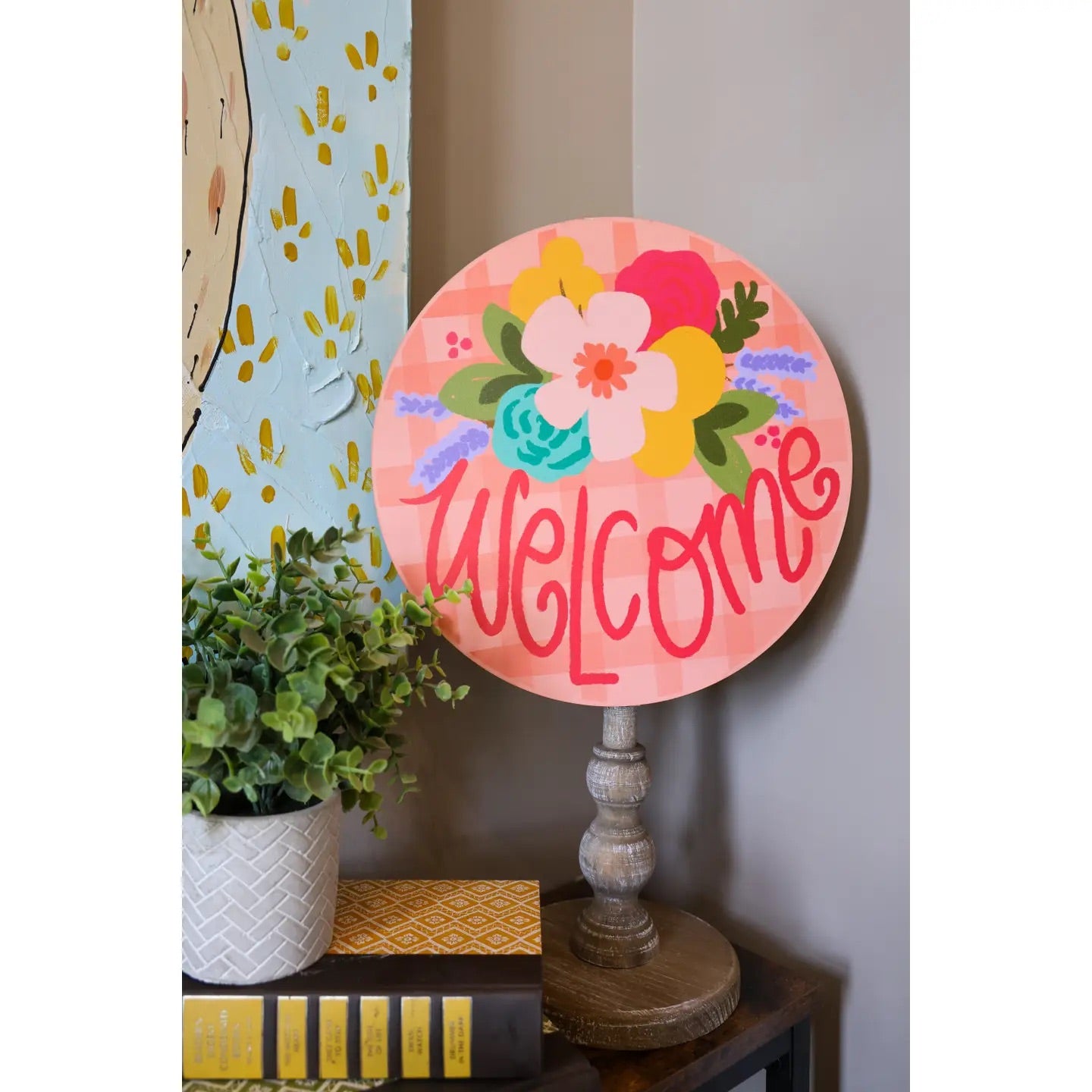 Pink Plaid Welcome Topper - Thumbnail 2