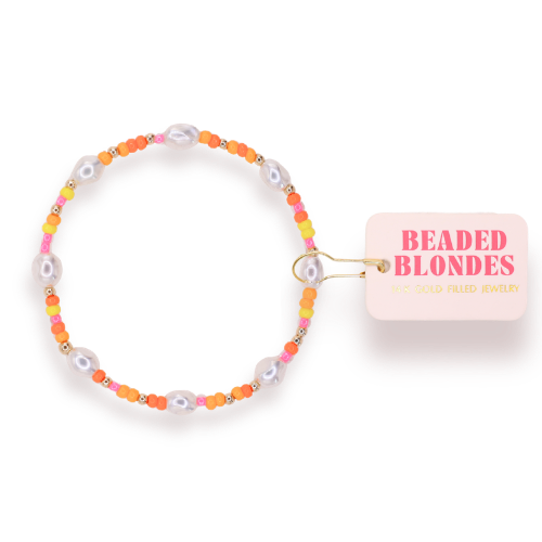Sunkissed Sprinkle Pearl Bracelet: Standard 6.75 inch | Beaded Blondes