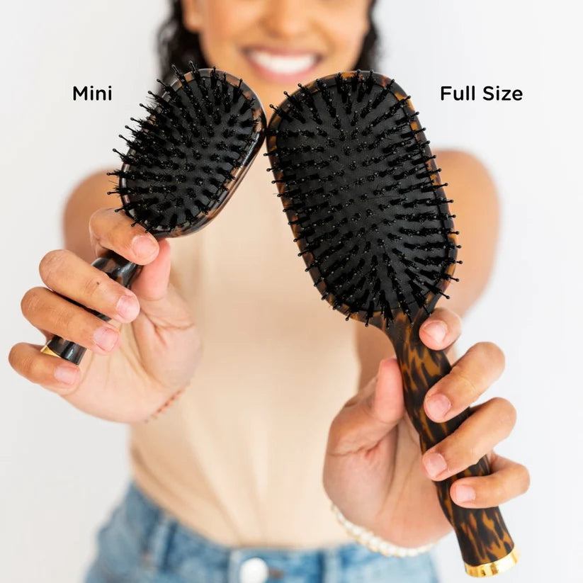 Teleties Mini Boar Bristle Hair Brush - Tortoise