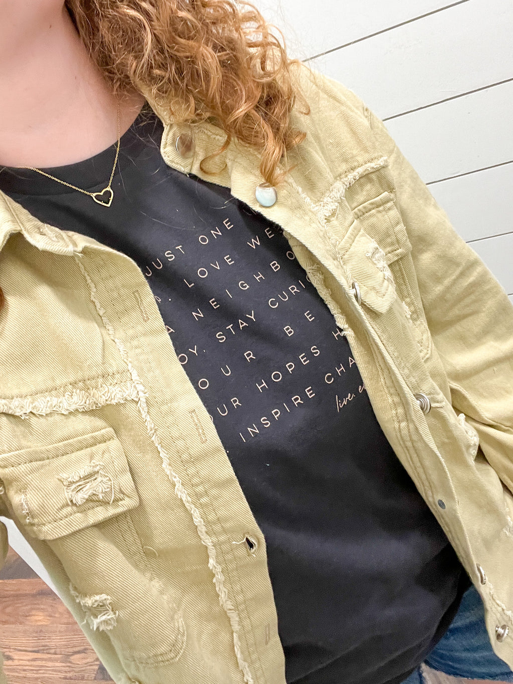 Beige Distressed Shacket – Calligraphy Creations In KY