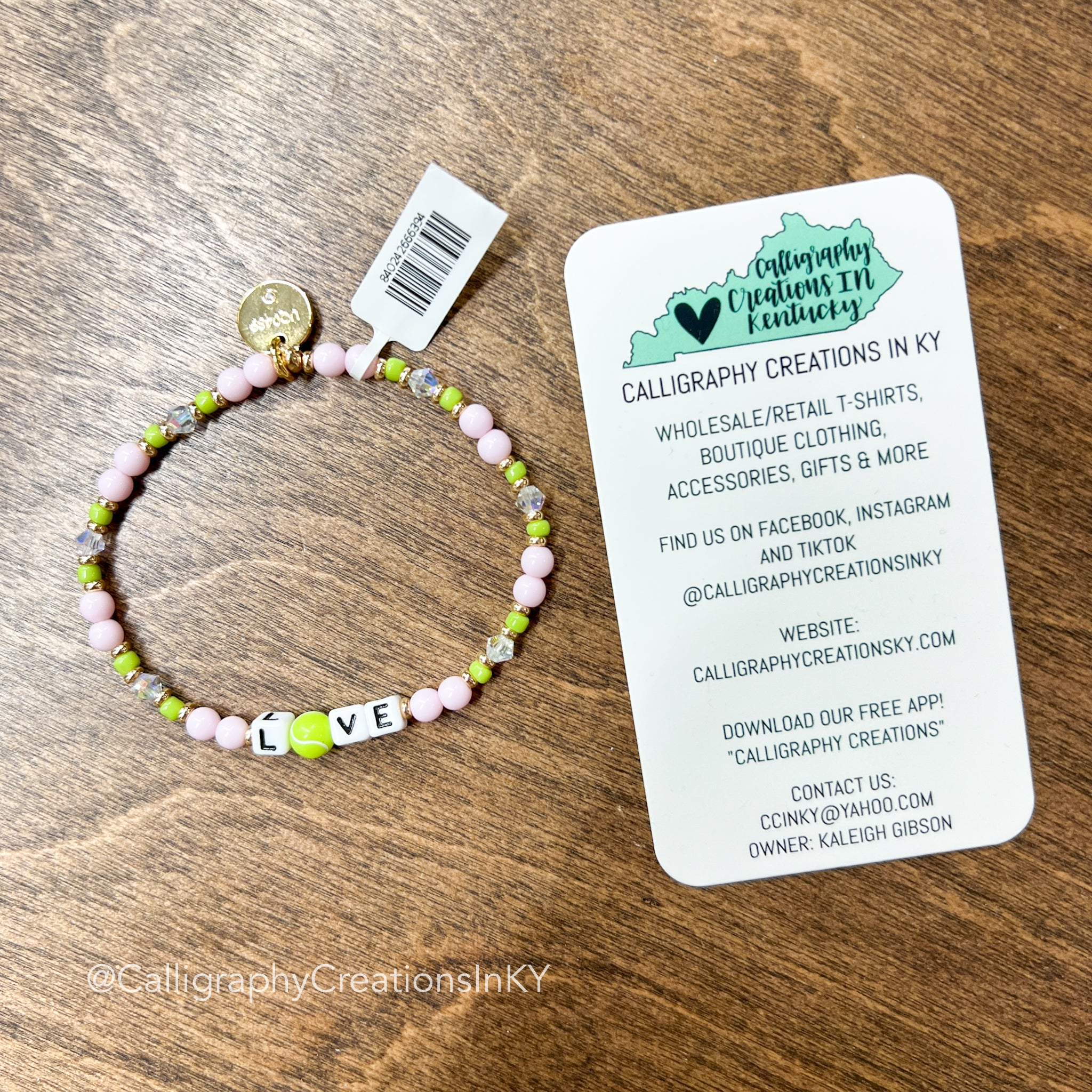 Love - Tennis Club Little Words Project Beaded Bracelet