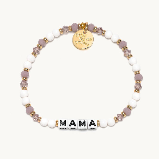 Mama / Lavender Latte Little Words Project Beaded Bracelet