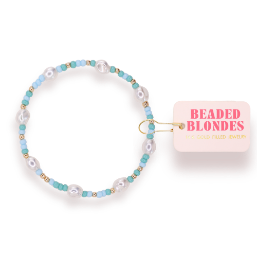 Poolside Sprinkle Pearl Bracelet: Standard 6.75 inch | Beaded Blondes