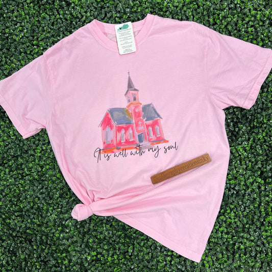 ONE SMALL LEFT - Watercolor Church Tee FINAL SALE