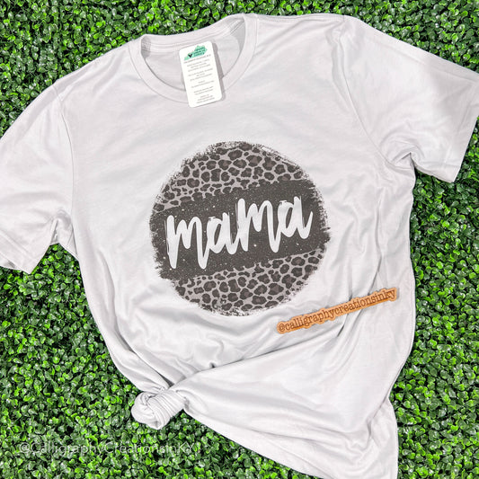 Silver Leopard Mama Circle Tee