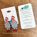 Christmas Chicken Dangle Earrings