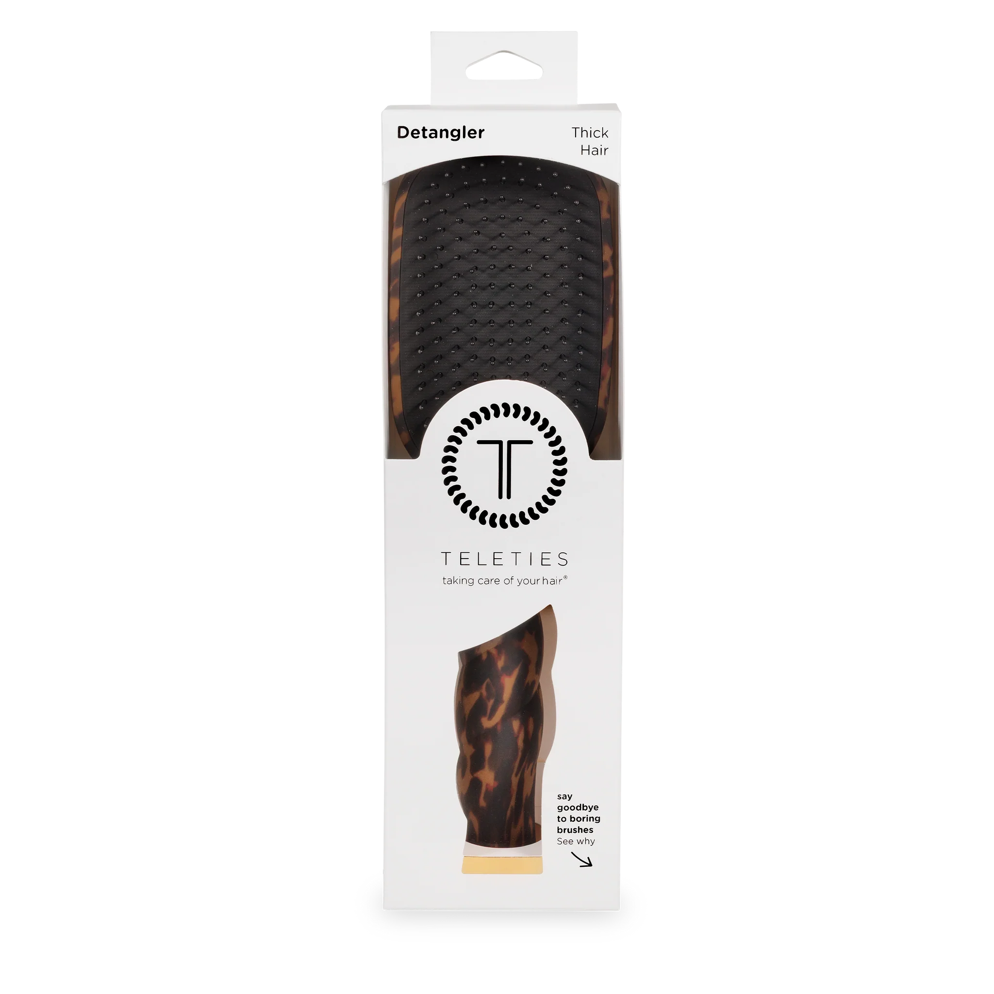 TELETIES Detangler Hair Brush for Thick Hair – Tortoise