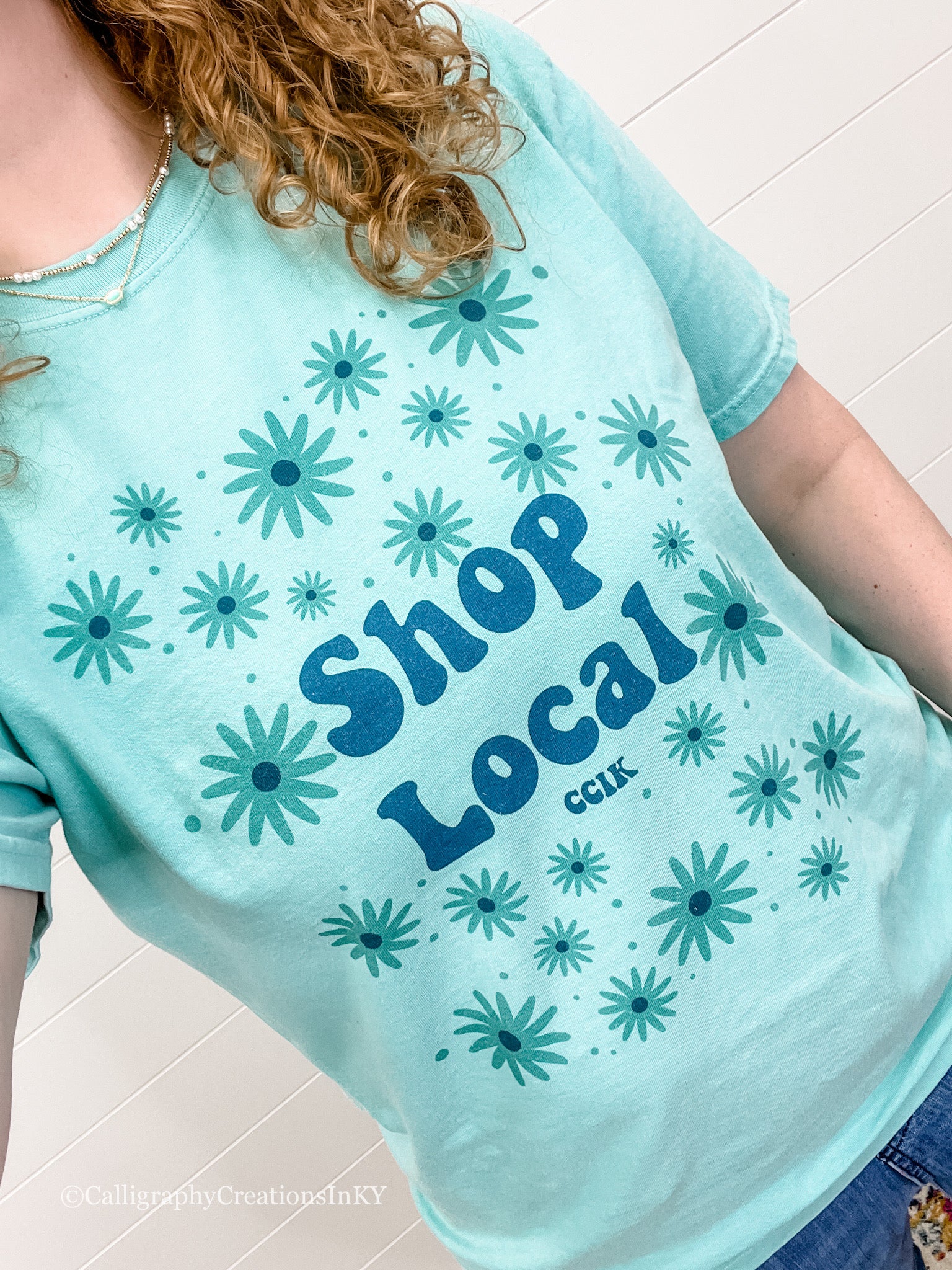 $1 ONE SMALL LEFT - Floral Shop Local CCIK Tee FINAL SALE