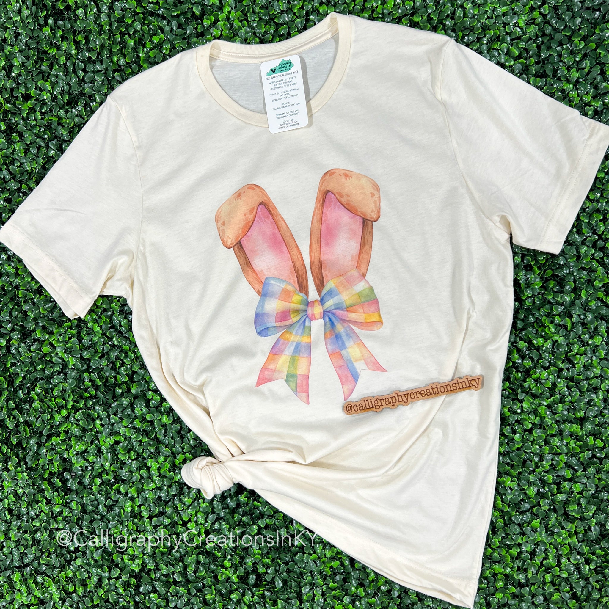 Plaid Bow Bunny Tee