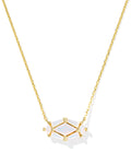 Kendra Scott Lindy Rae Elisa Short Pendant Necklace - Gold White Opalite Crystal