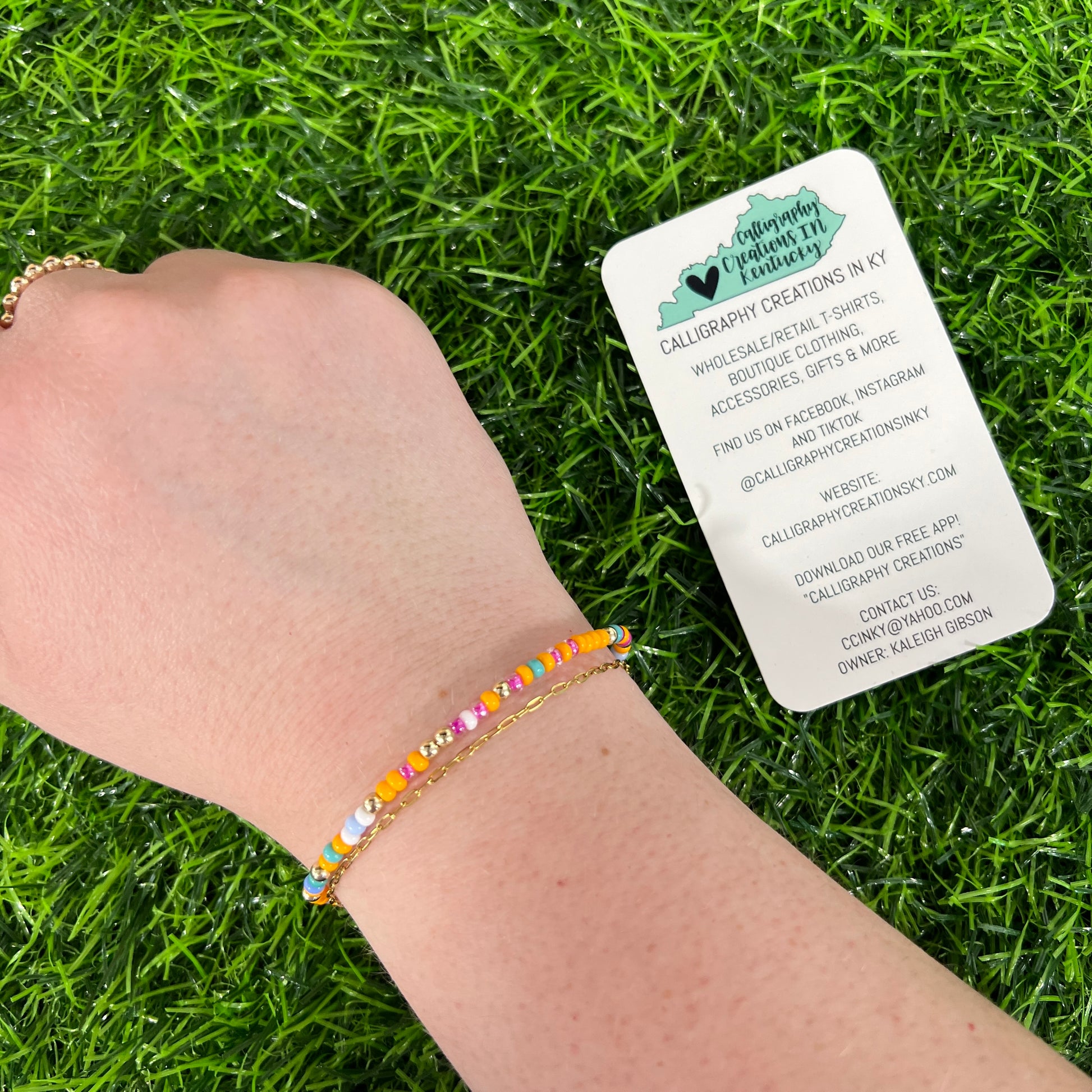 Pastel Sprinkle Beaded Blondes Bracelet Calligraphy Creations In KY