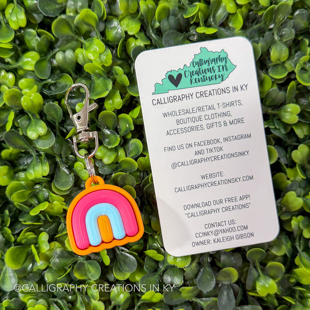 Rainbow Fidget Clicker Keychain