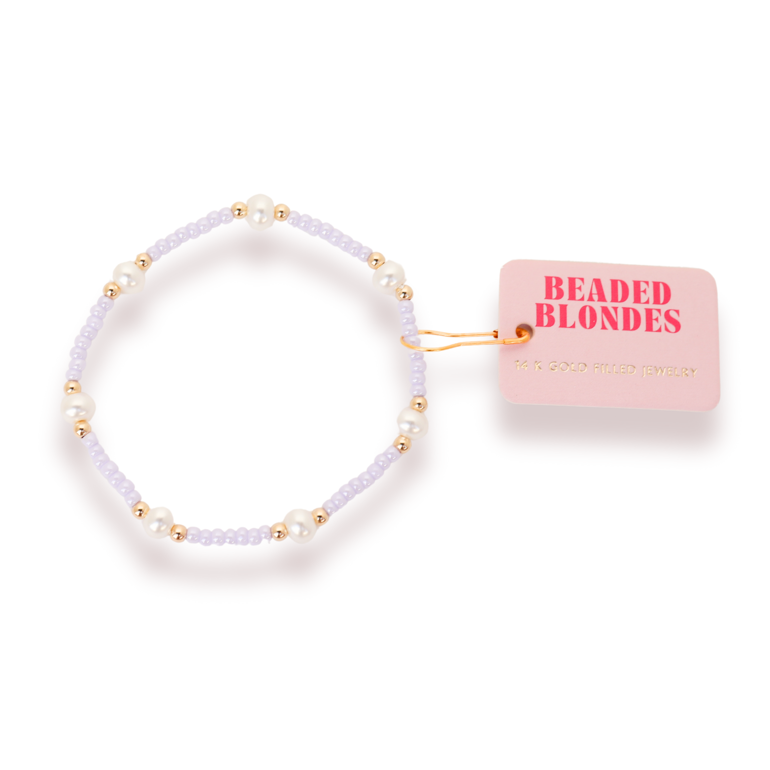Pastel Lilac Pearl Beaded Blondes Bracelet: Standard 6.75 inch