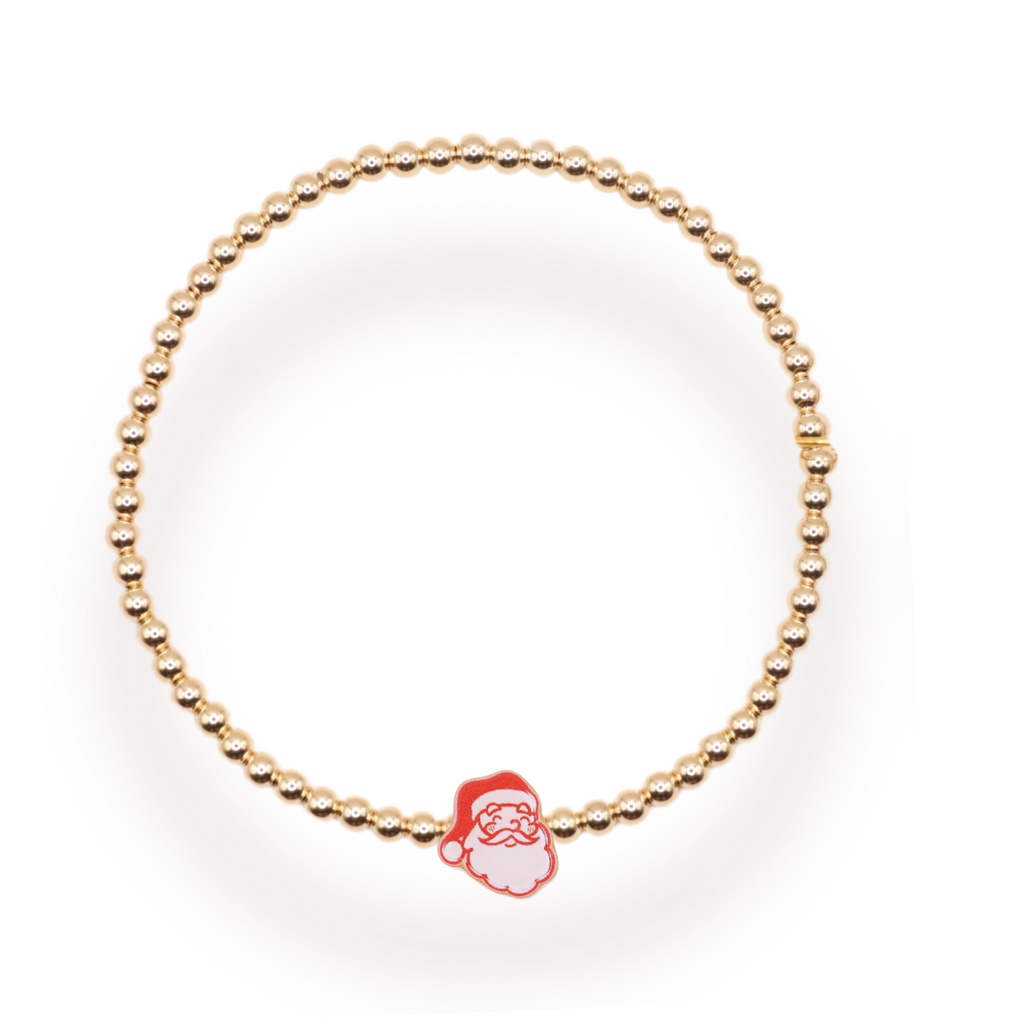 Santa Gold Bracelet: Standard 6.75 Inch | Beaded Blondes