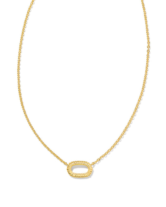 Kendra Scott Elisa Ridge Open Framed Necklace - Gold Metal