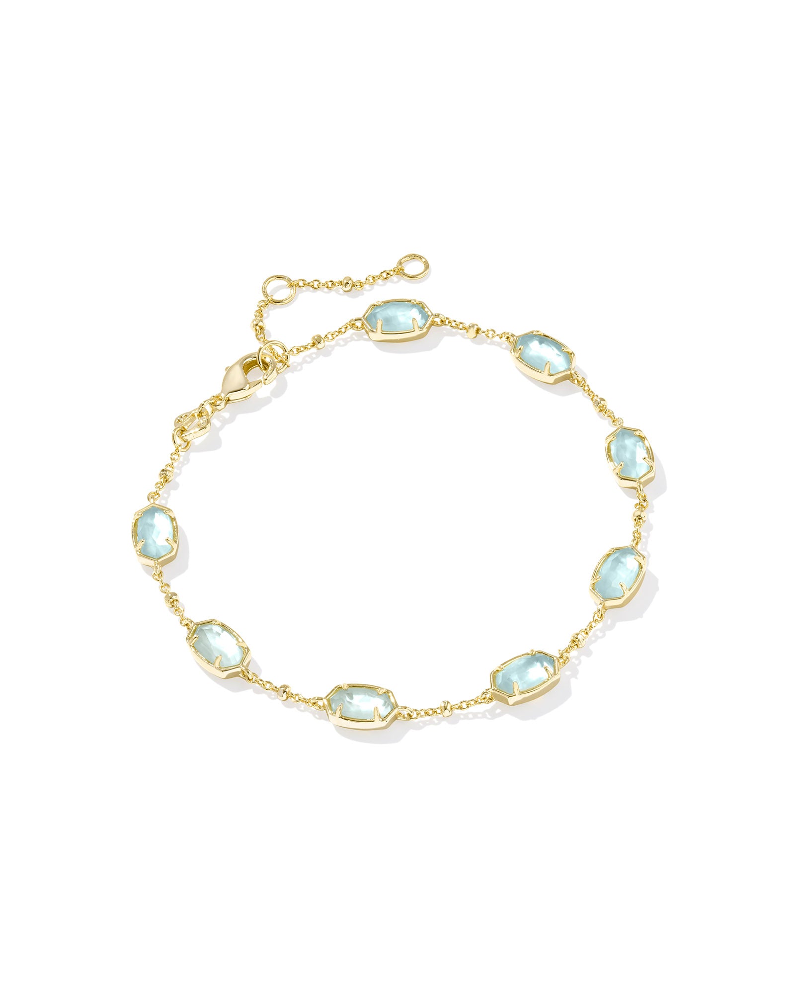 Kendra Scott Emilie Link Bracelet - Gold Light Blue Illusion