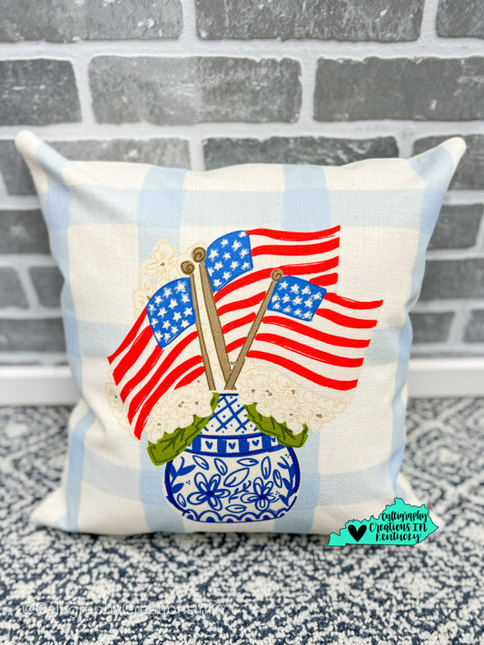 4th Hydrangea Square Pillow • Doodles by Rebekah
