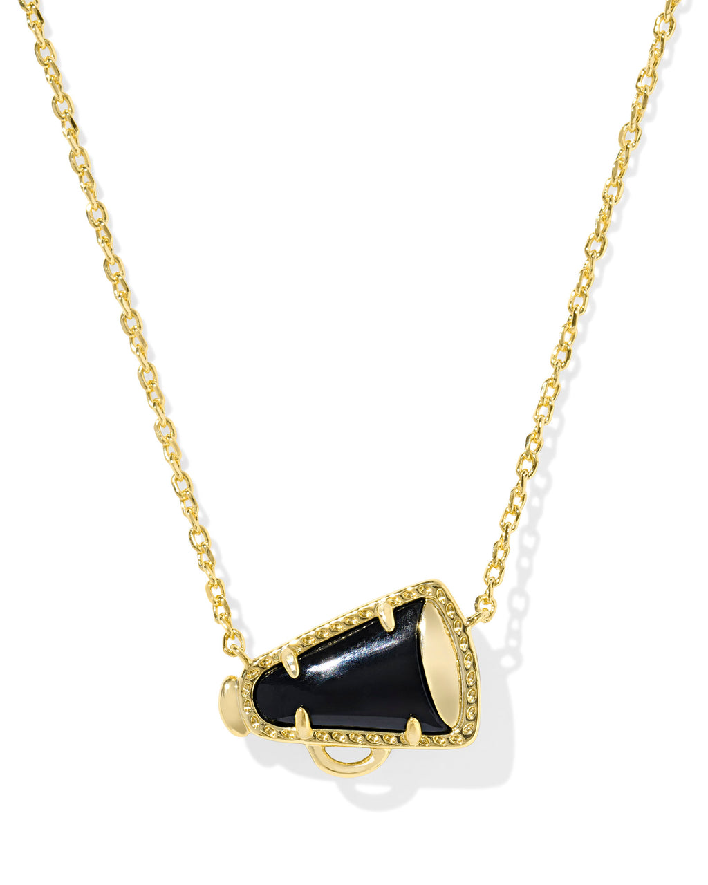 Kendra Scott Cheer Short Pendant Necklace - Gold Black Agate