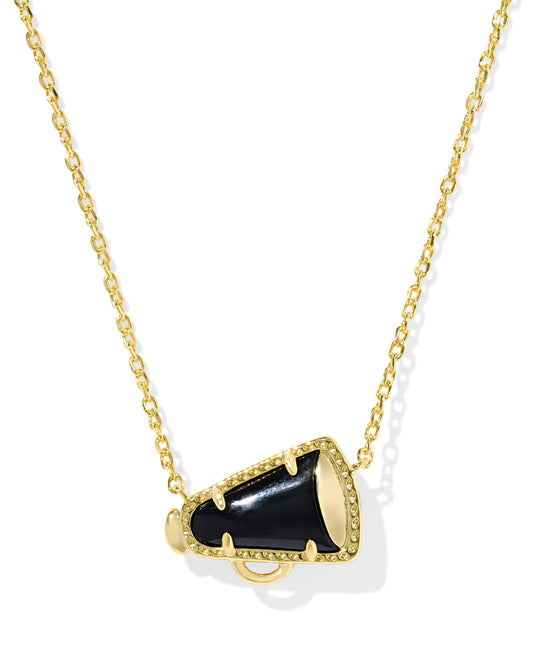 Kendra Scott Cheer Short Pendant Necklace - Gold Black Agate