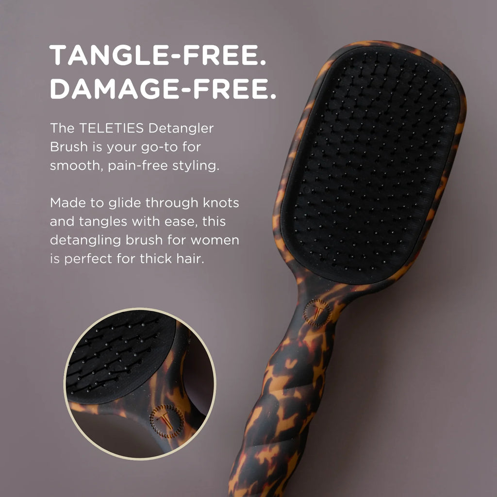 TELETIES Detangler Hair Brush for Thick Hair – Tortoise
