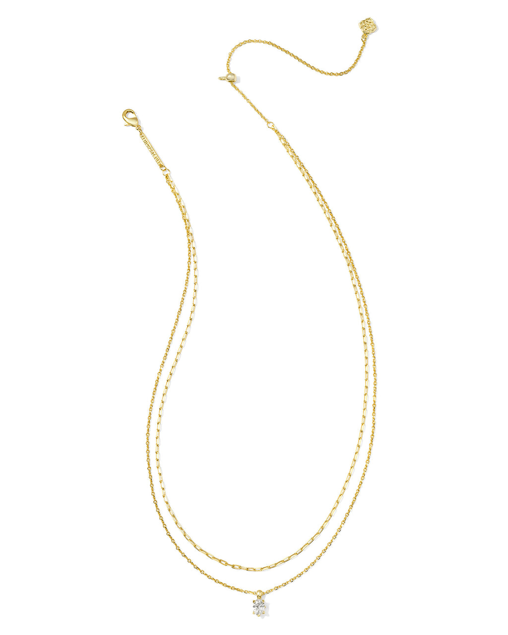Kendra Scott Cailin Multi Strand Necklace - Gold White Crystal