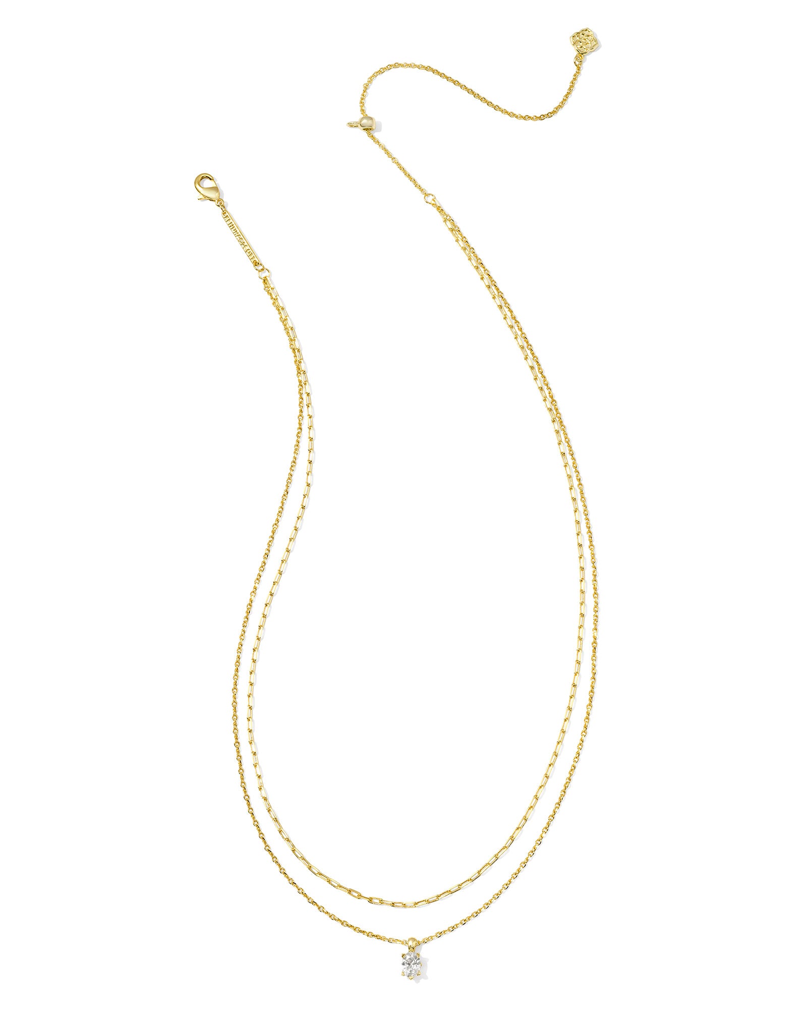 Kendra Scott Cailin Multi Strand Necklace - Gold White Crystal