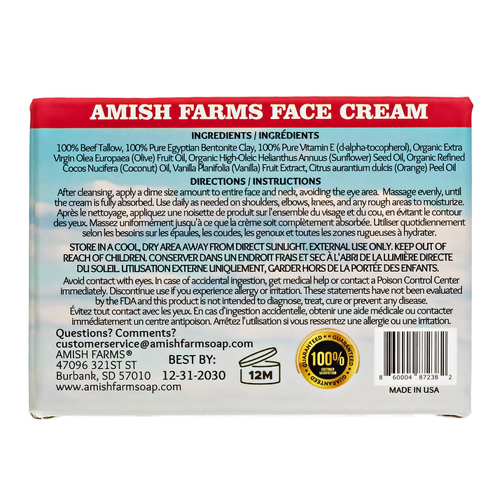 Amish Farms All Natural Tallow Face Cream