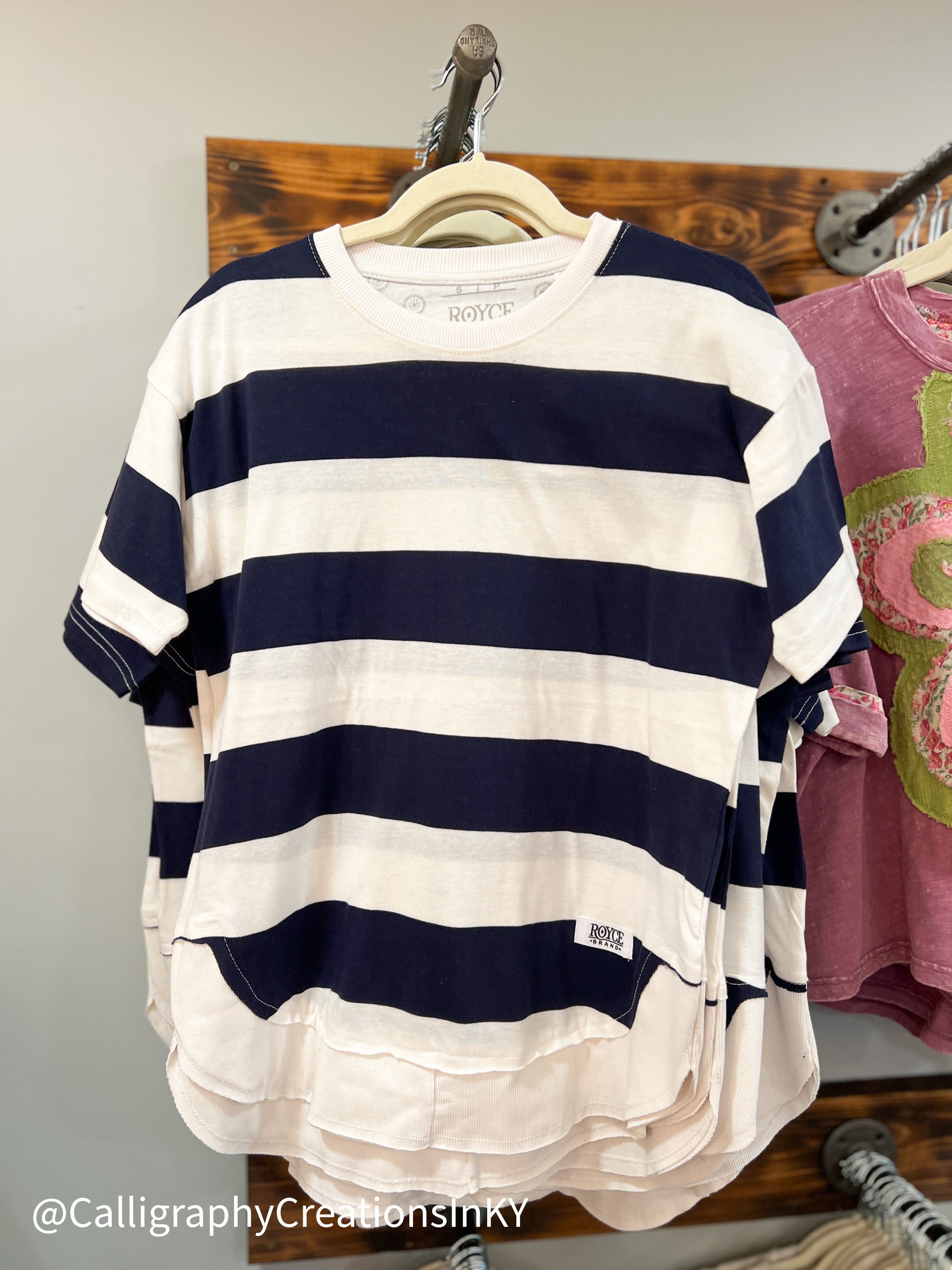 Navy Stripe | Royce Poncho Top
