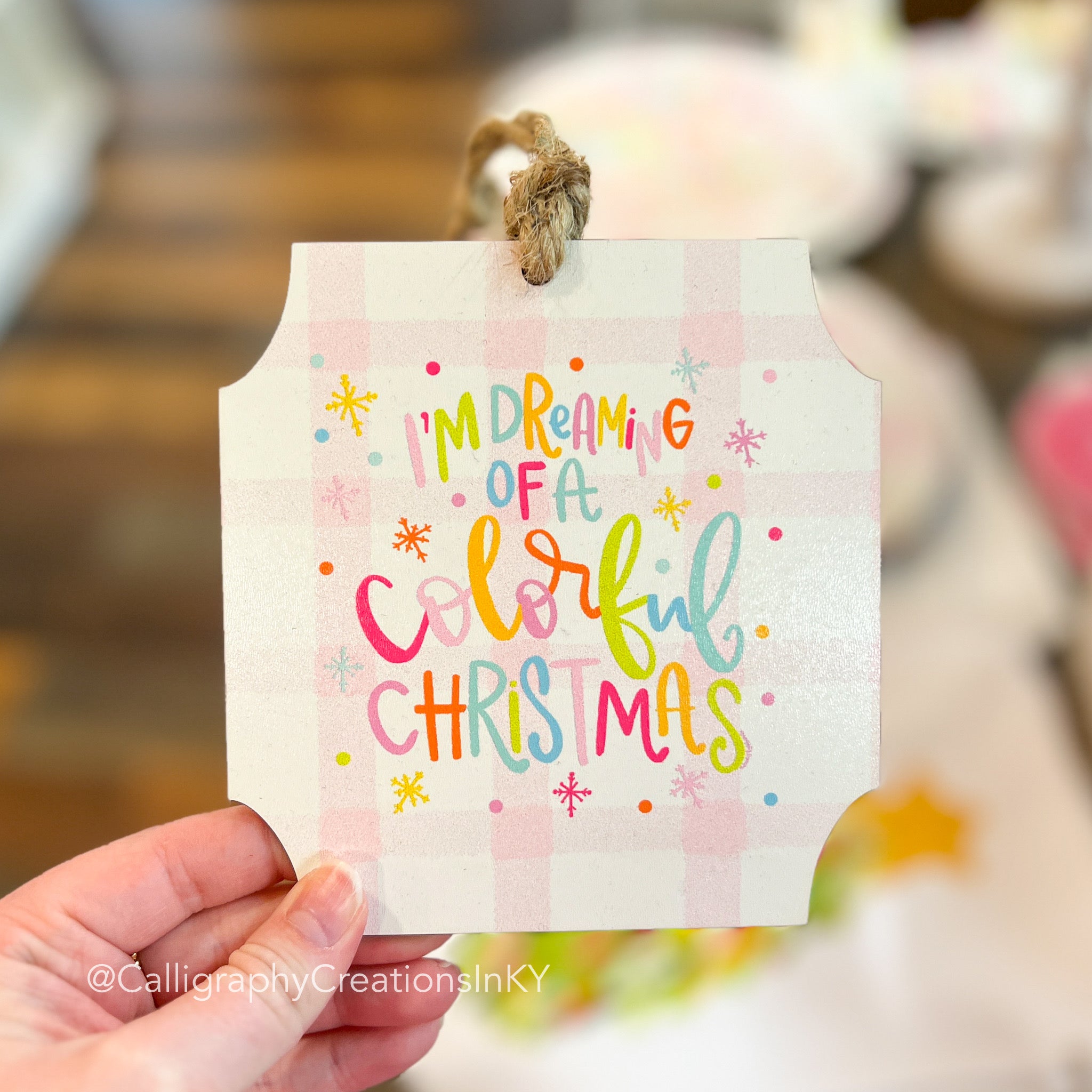 Dreaming of Colorful Christmas Doodles By Rebekah Ornament