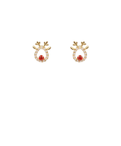 Reindeer Pearl Stud Earrings