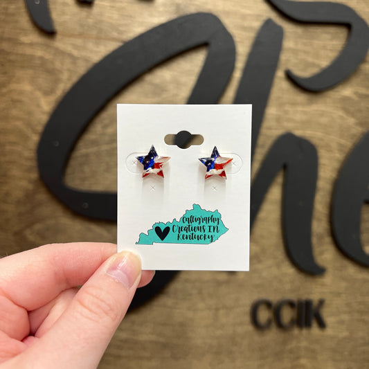 Star Flag Stud Earrings