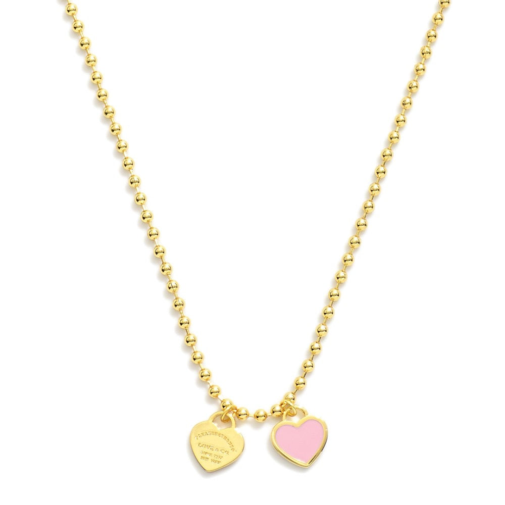 Ball Chain Heart Necklaces
