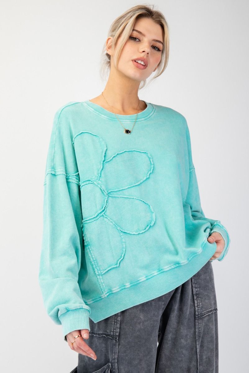 Seafoam | Flower Power Pullover *FINAL SALE*