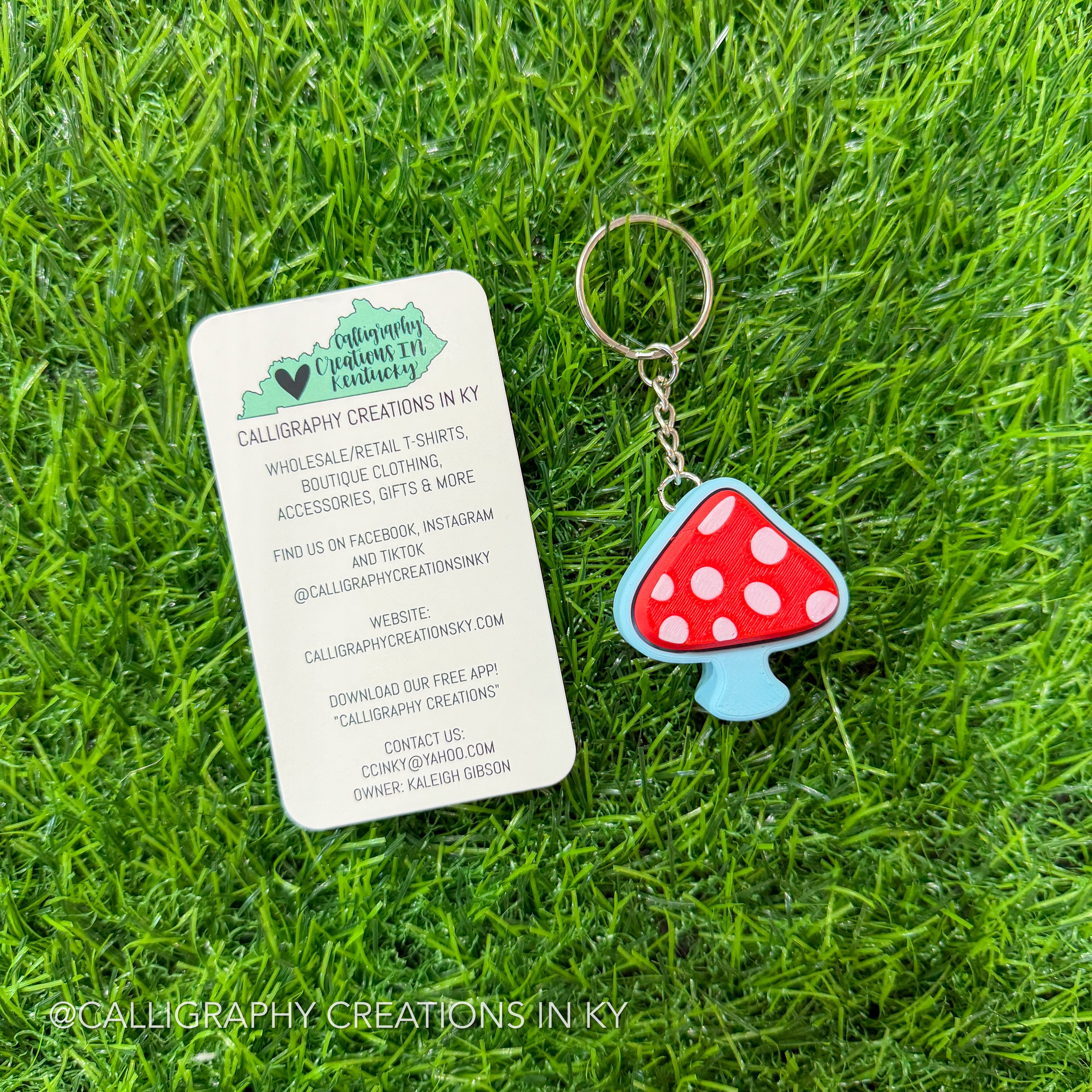 Red/Blue Mushroom Fidget Clicker Keychain