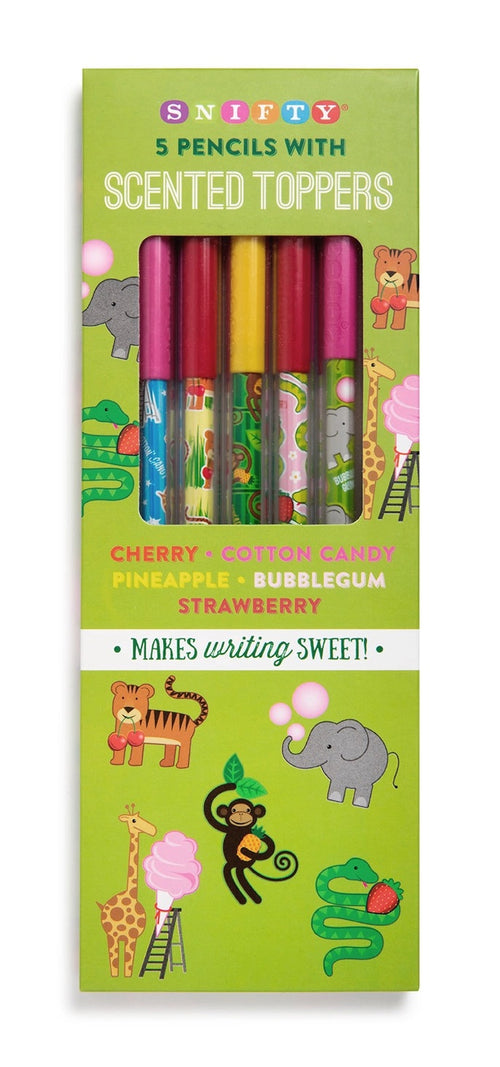 Animal Party Scented Pencil Toppers- 5 pack