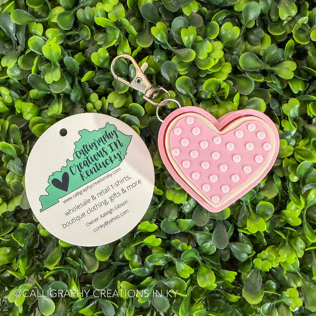 Dotted Heart Fidget Clicker Keychain