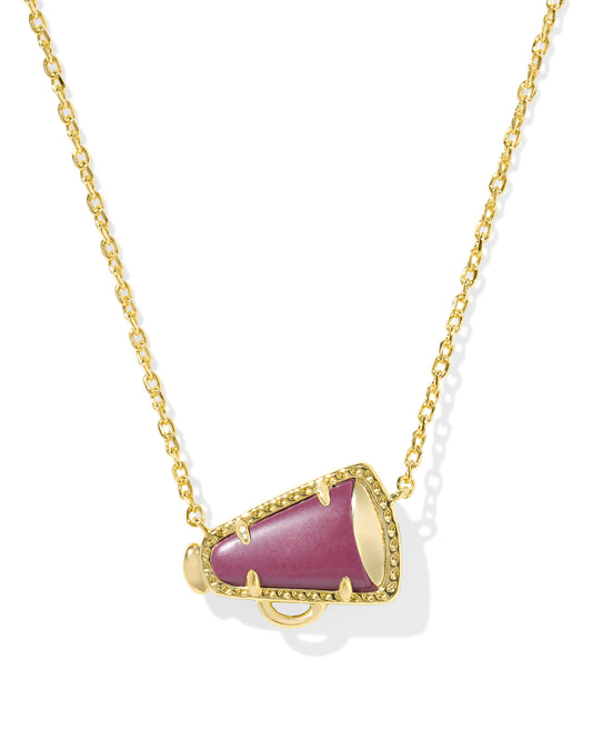 Kendra Scott Cheer Short Pendant Necklace - Gold Maroon Magnesite