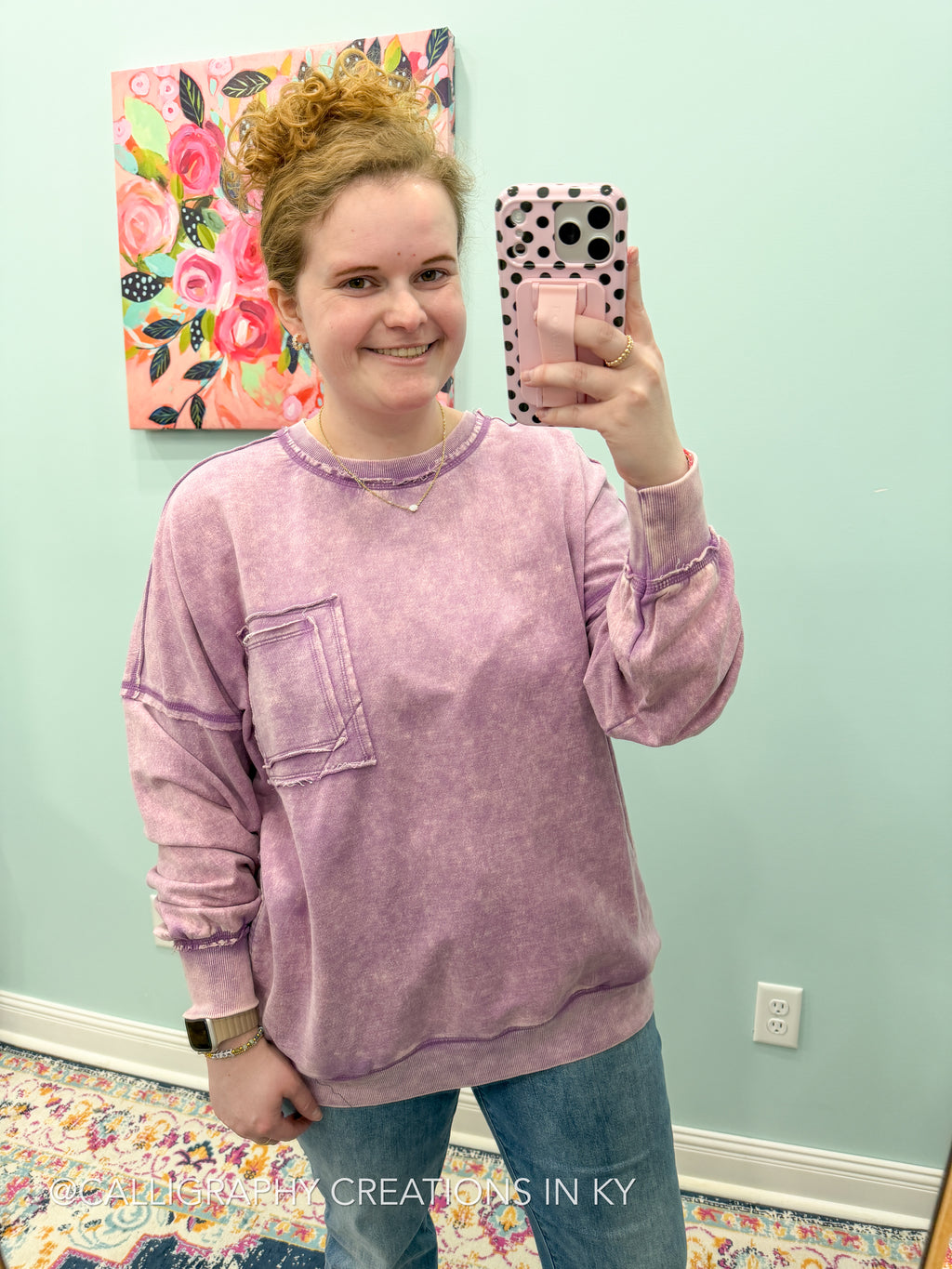 Violet | Acid Wash Pullover