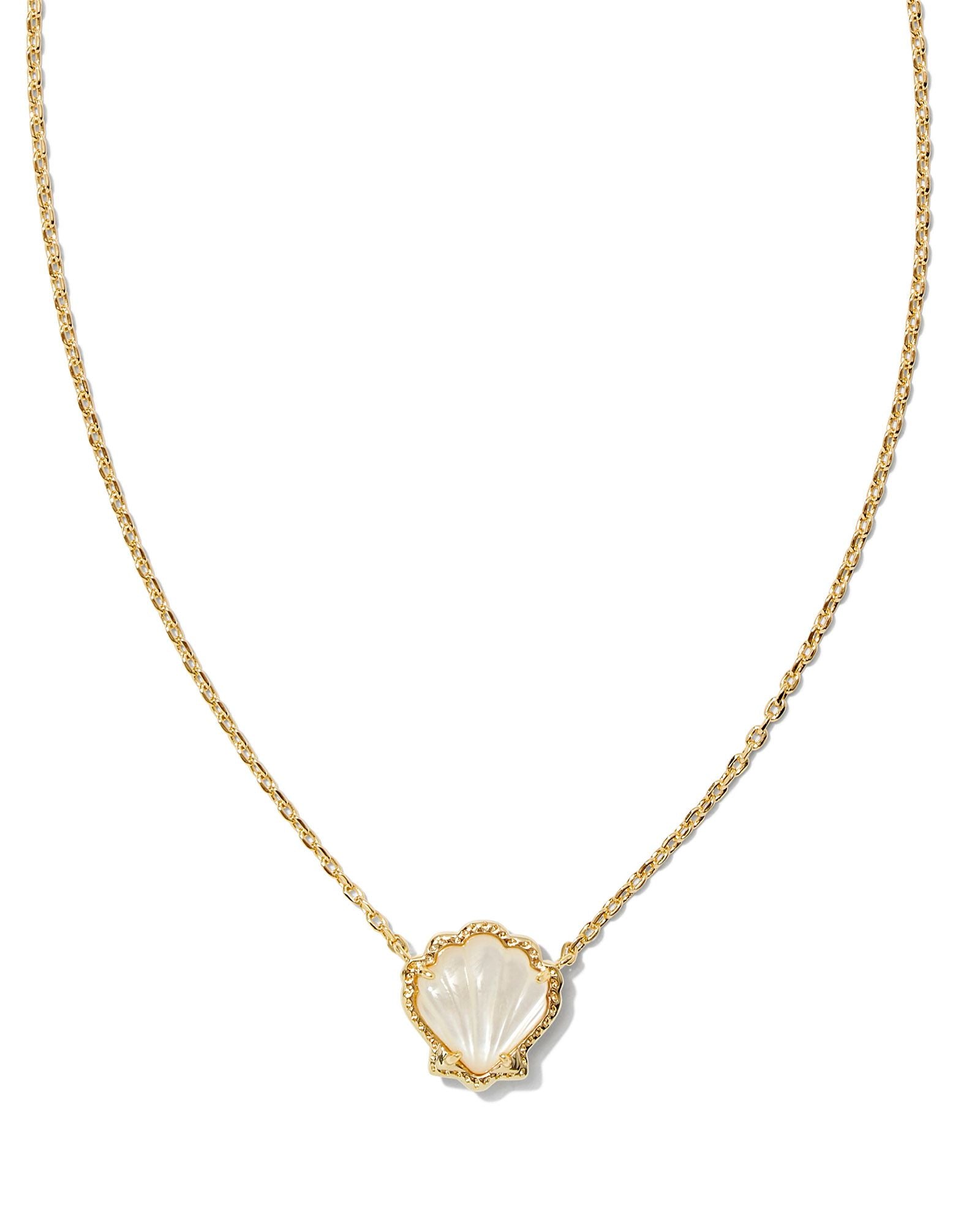 Kendra Scott Brynne Shell Pendant Necklace - Gold Ivory Mother Of Pearl