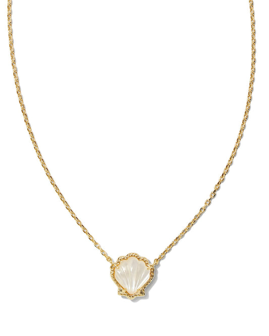 Kendra Scott Brynne Shell Pendant Necklace - Gold Ivory Mother Of Pearl