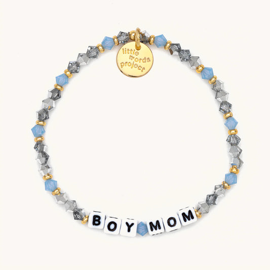Boy Mom / Family Little Words Project Beaded Bracelet
