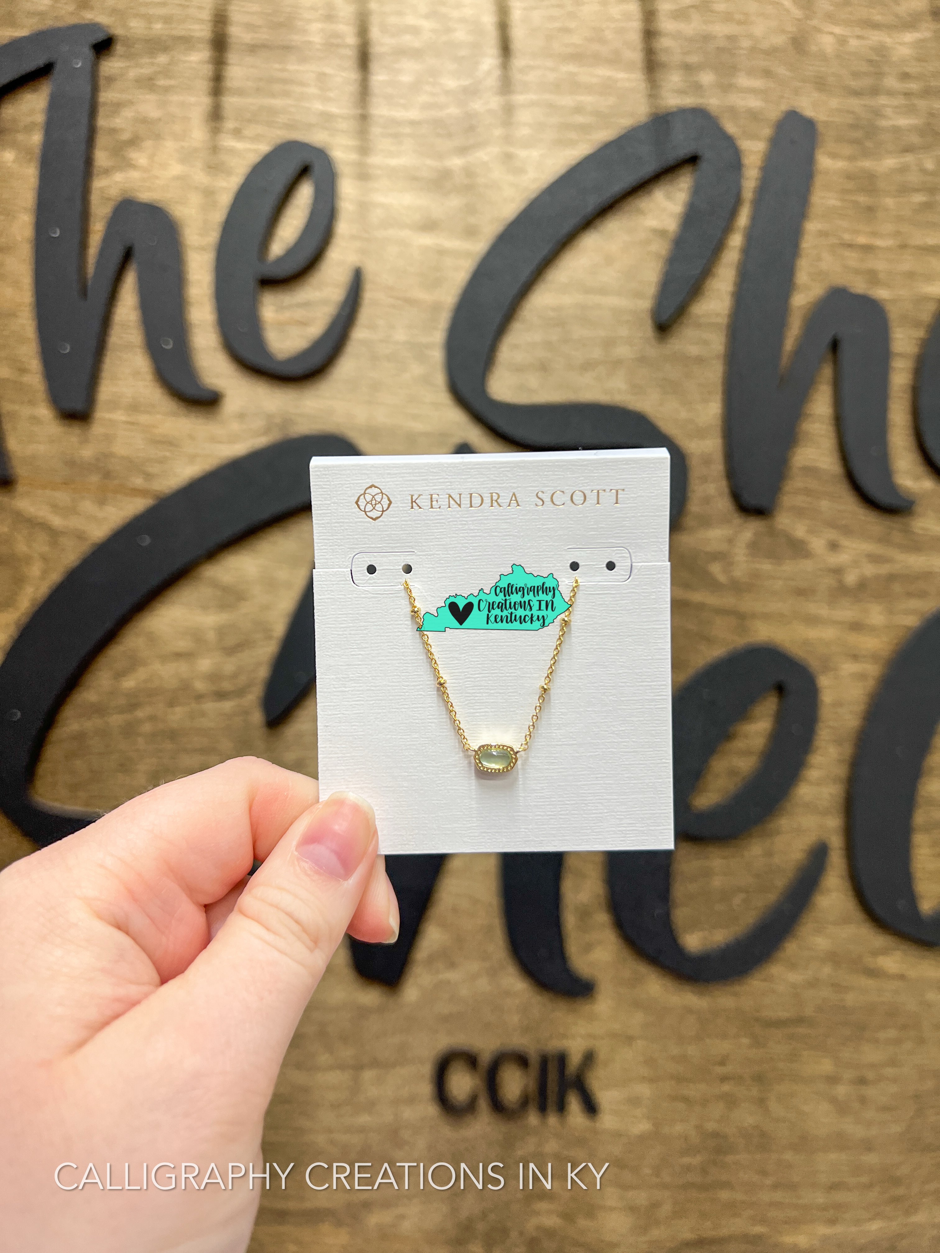 Kendra Scott Mini Elisa Satellite Short Pendant Necklace - Gold Light Blue Illusion