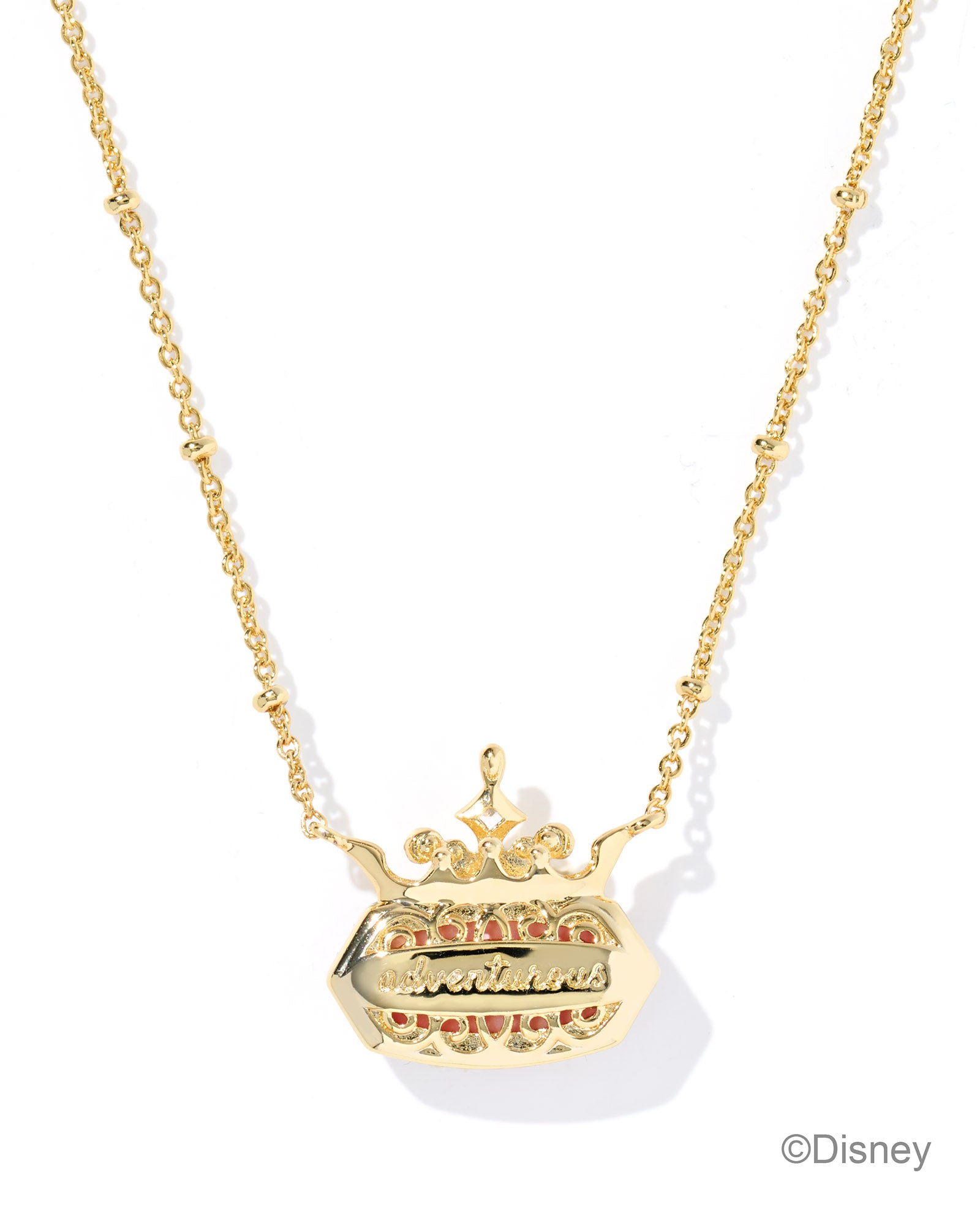 Kendra Scott Disney Elisa Princess Short Pendant Necklace - Gold Dark Pink Mother Of Pearl (Determined)