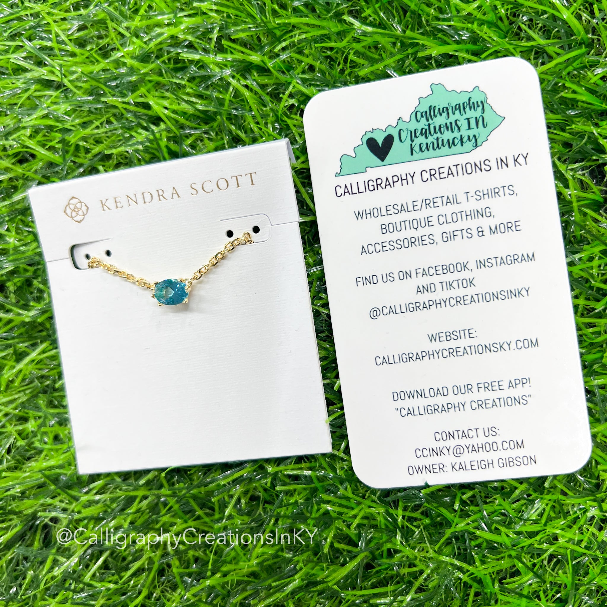 Kendra Scott Cailin Pendant Necklace - Gold Aqua Crystal