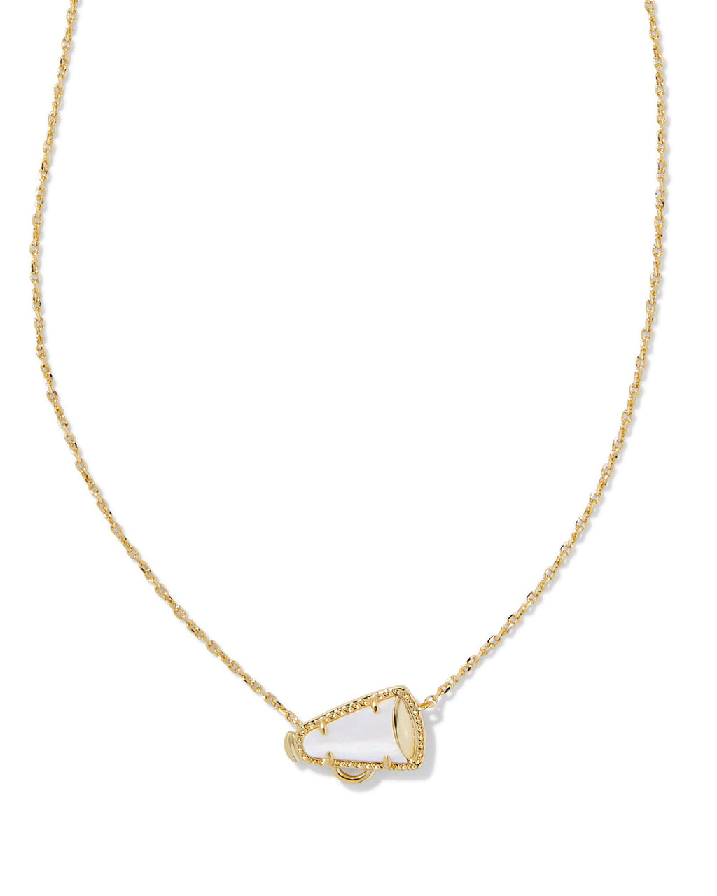Kendra Scott Cheer Short Pendant Necklace - Gold White Mother Of Pearl